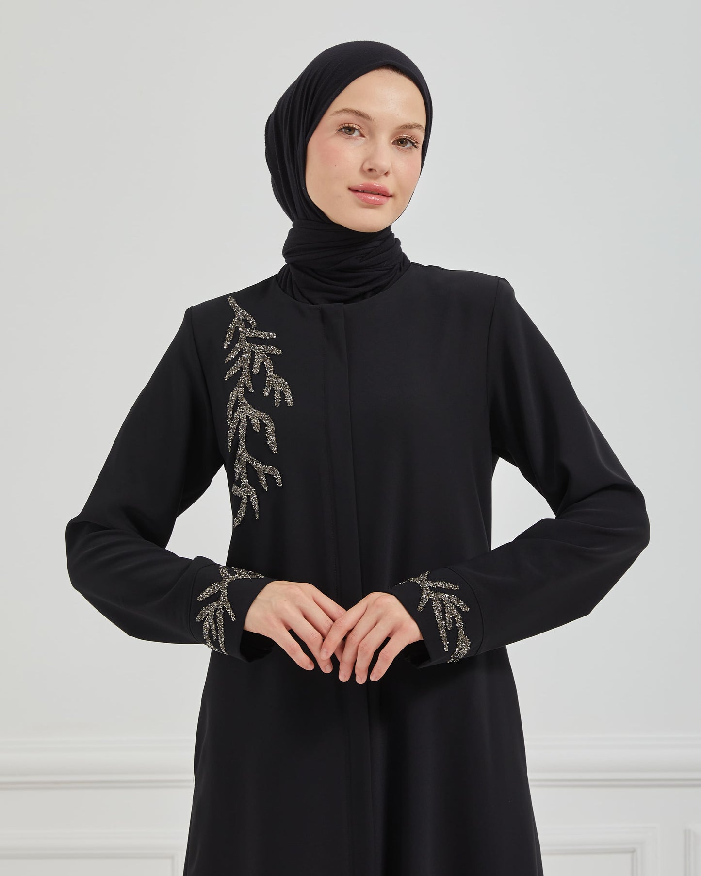 Taşlı Ferace Siyah | 207341