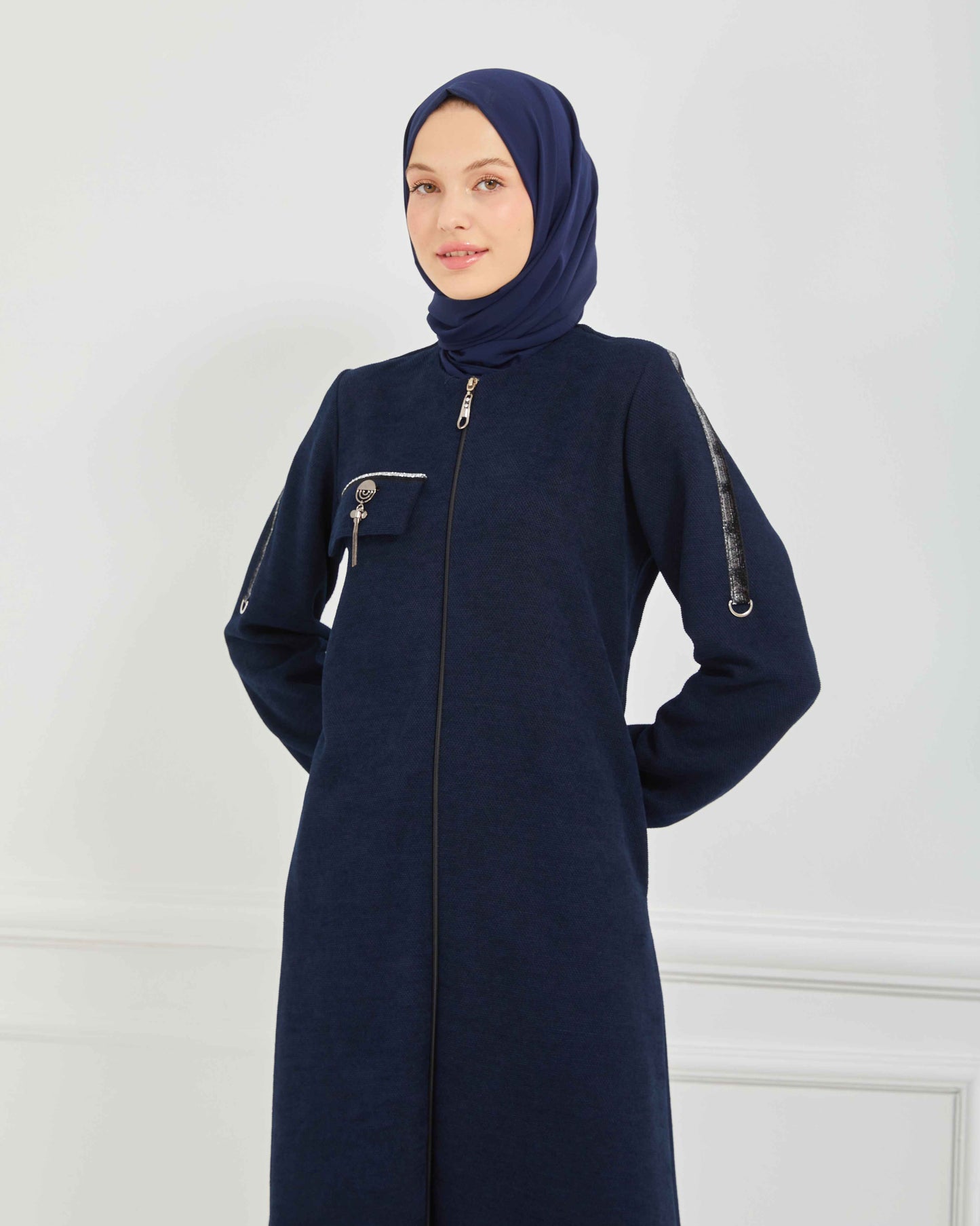 Kışlık Ferace Lacivert | K20955