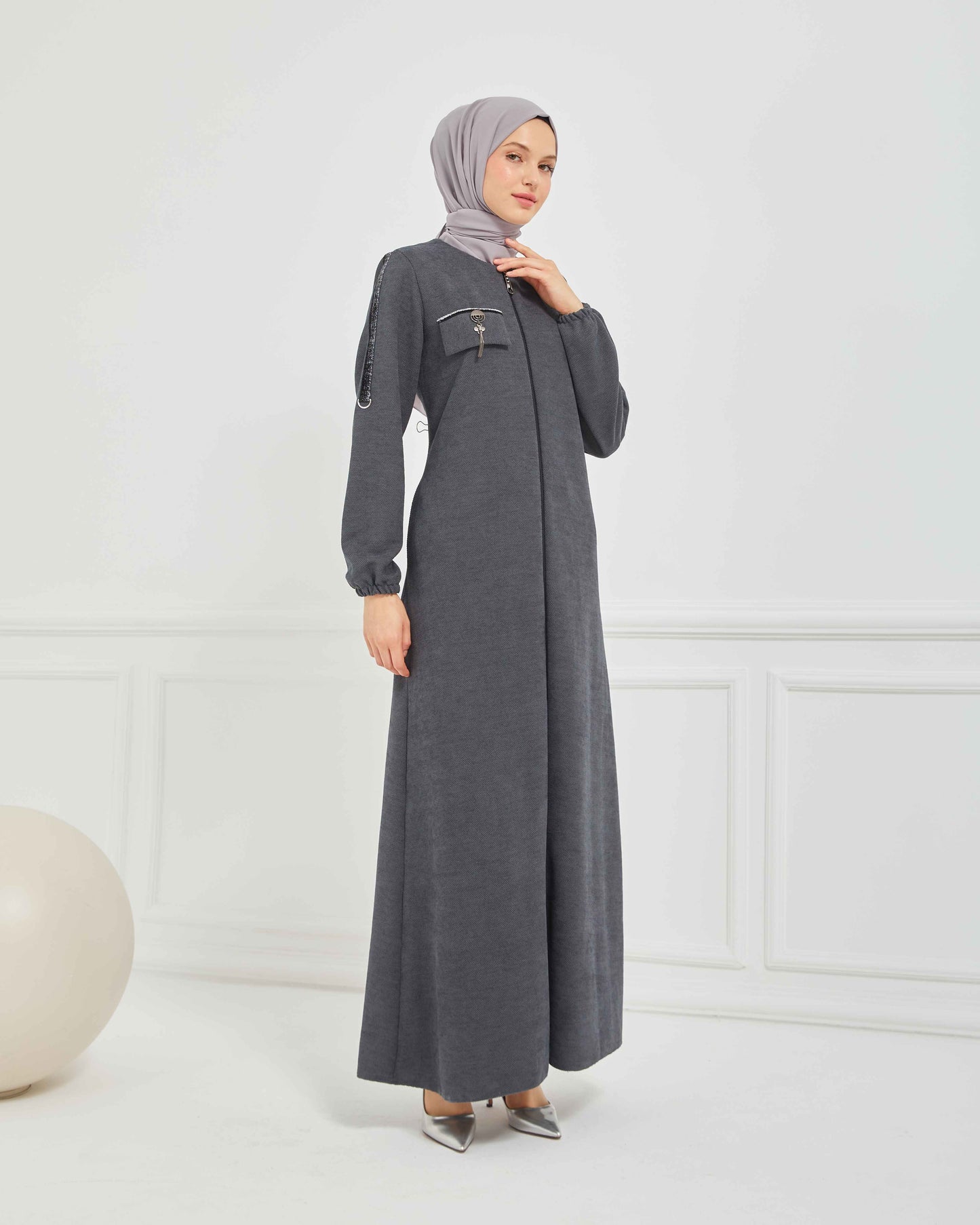 Kışlık Ferace Gri | K209524