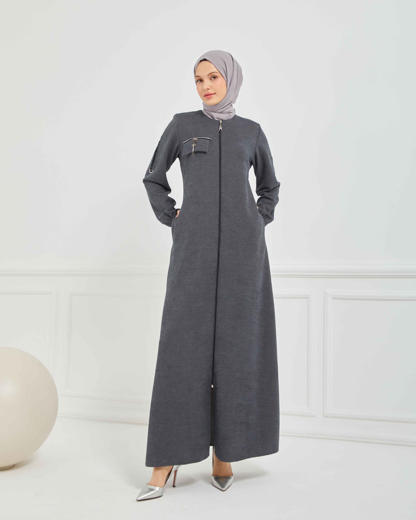 Kışlık Ferace Gri | K209524