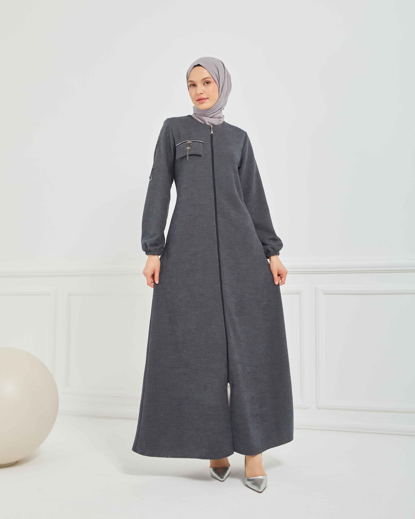 Kışlık Ferace Gri | K209524
