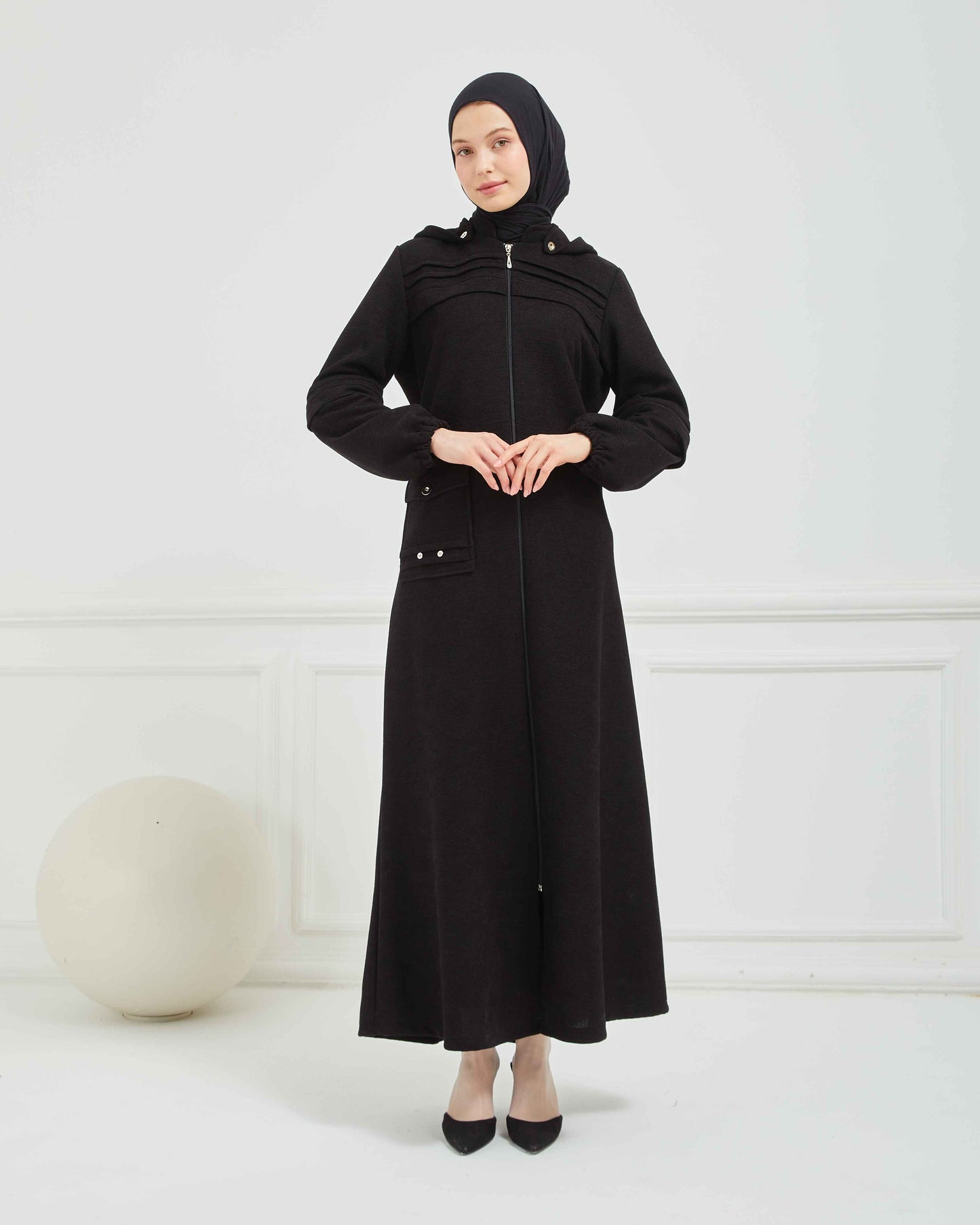 Kışlık Ferace Siyah | K20991
