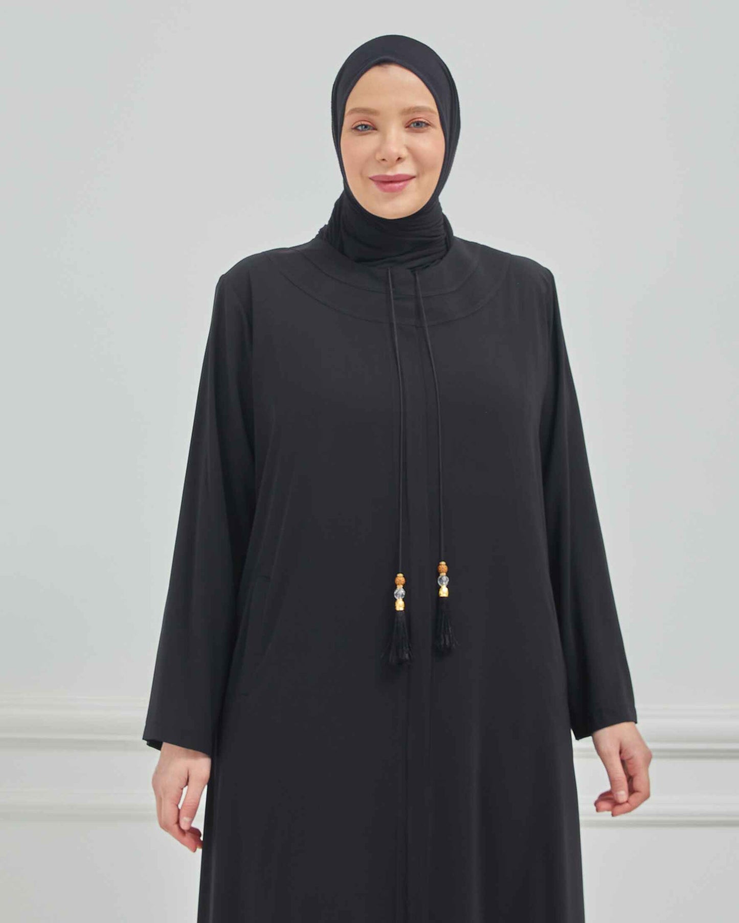 abaya vert avec broderie grande taille | 2002-2-9