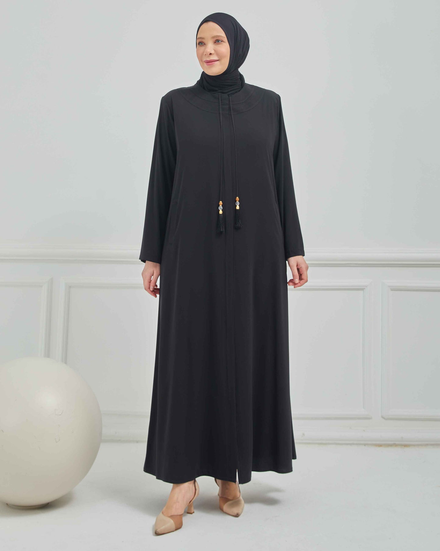 abaya vert avec broderie grande taille | 2002-2-9