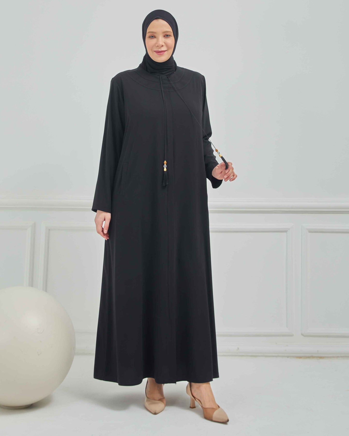 abaya vert avec broderie grande taille | 2002-2-9