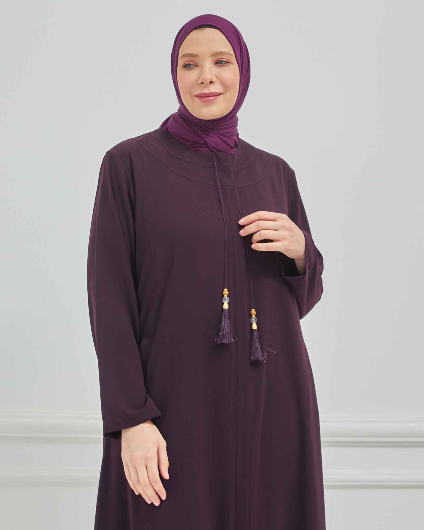 abaya vert avec broderie grande taille | 2002-2-9