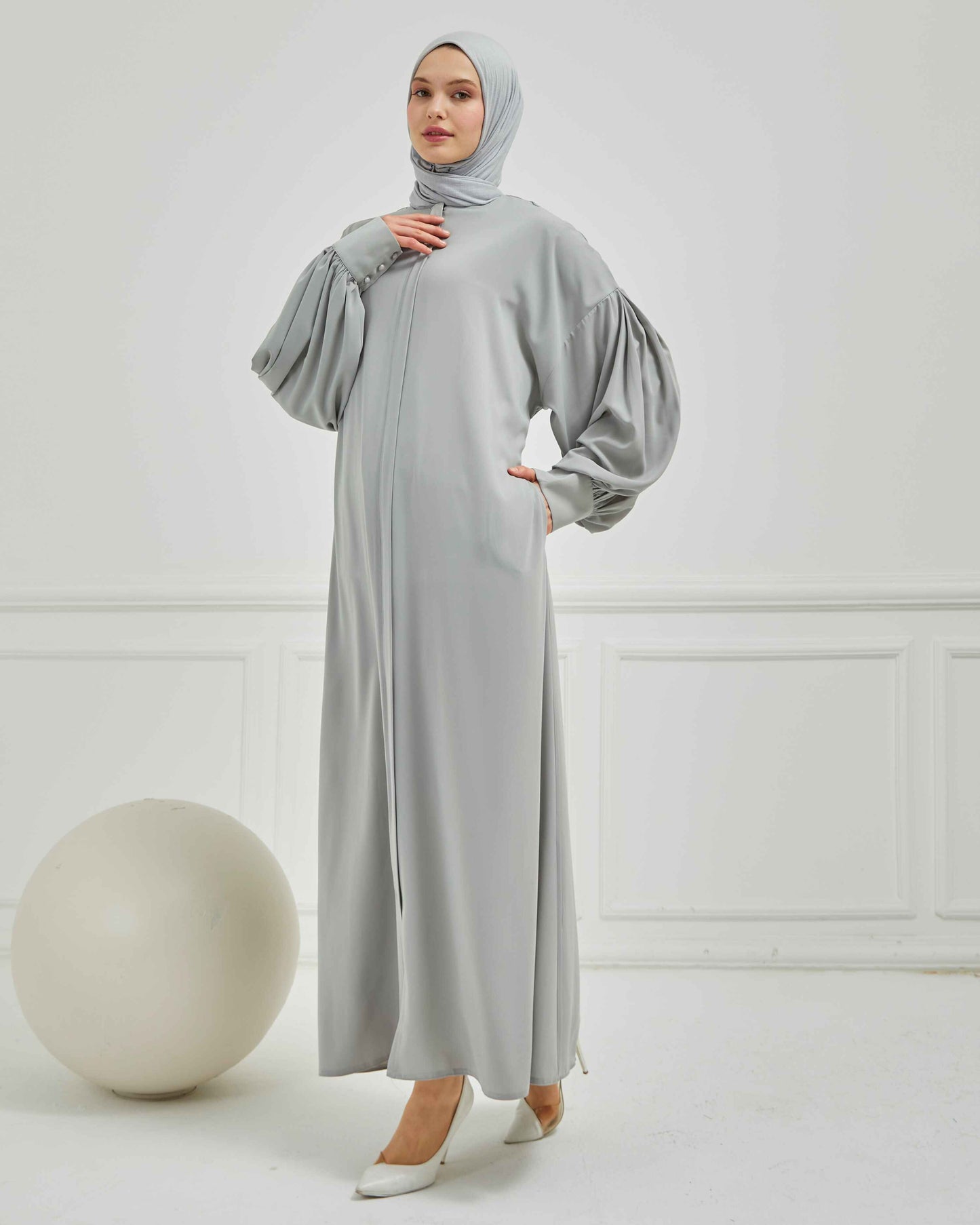 Oversize Bol Kesim Sade Ferace Gri | 210824