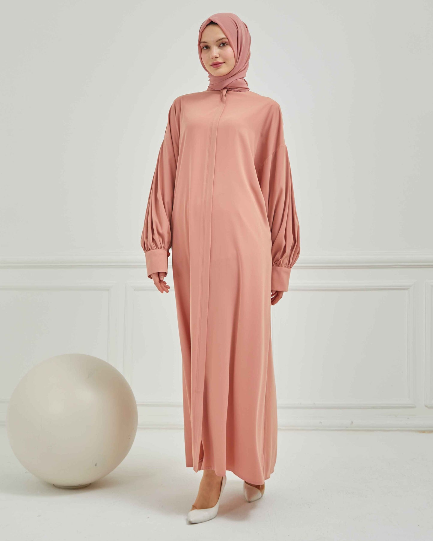 Oversize Bol Kesim Sade Ferace Pembe | 21083
