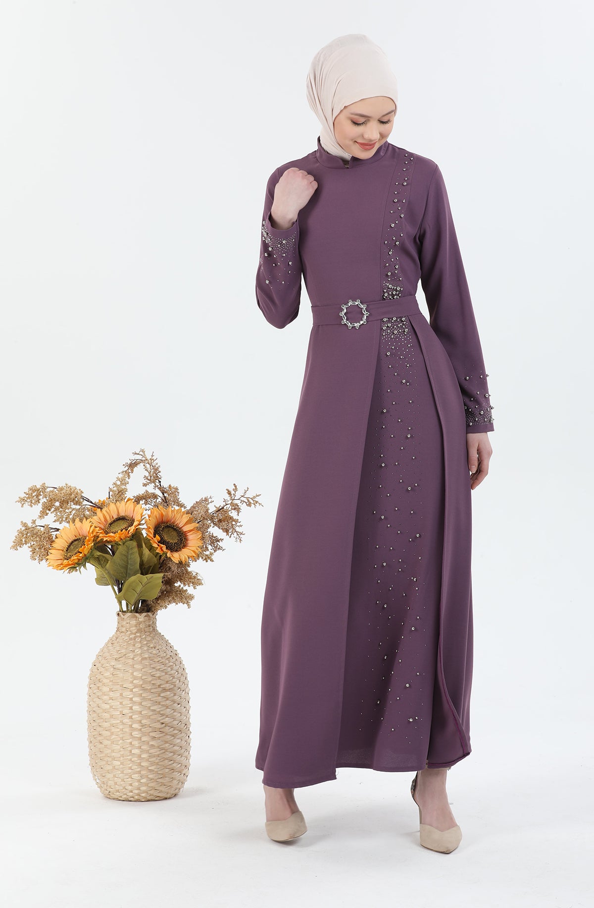 Robe ceinture violette | 3025-12