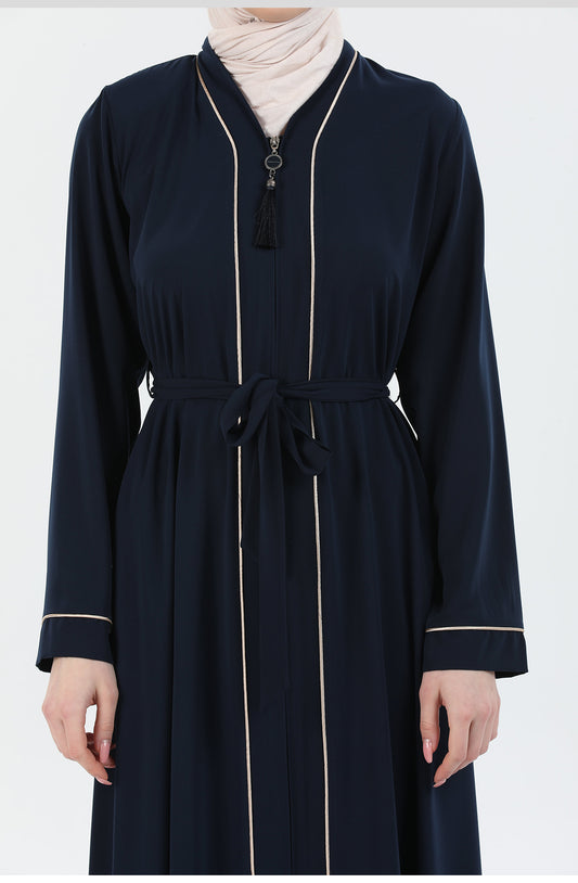 Biye Detaylı Abaya Ferace Lacivert | 206705