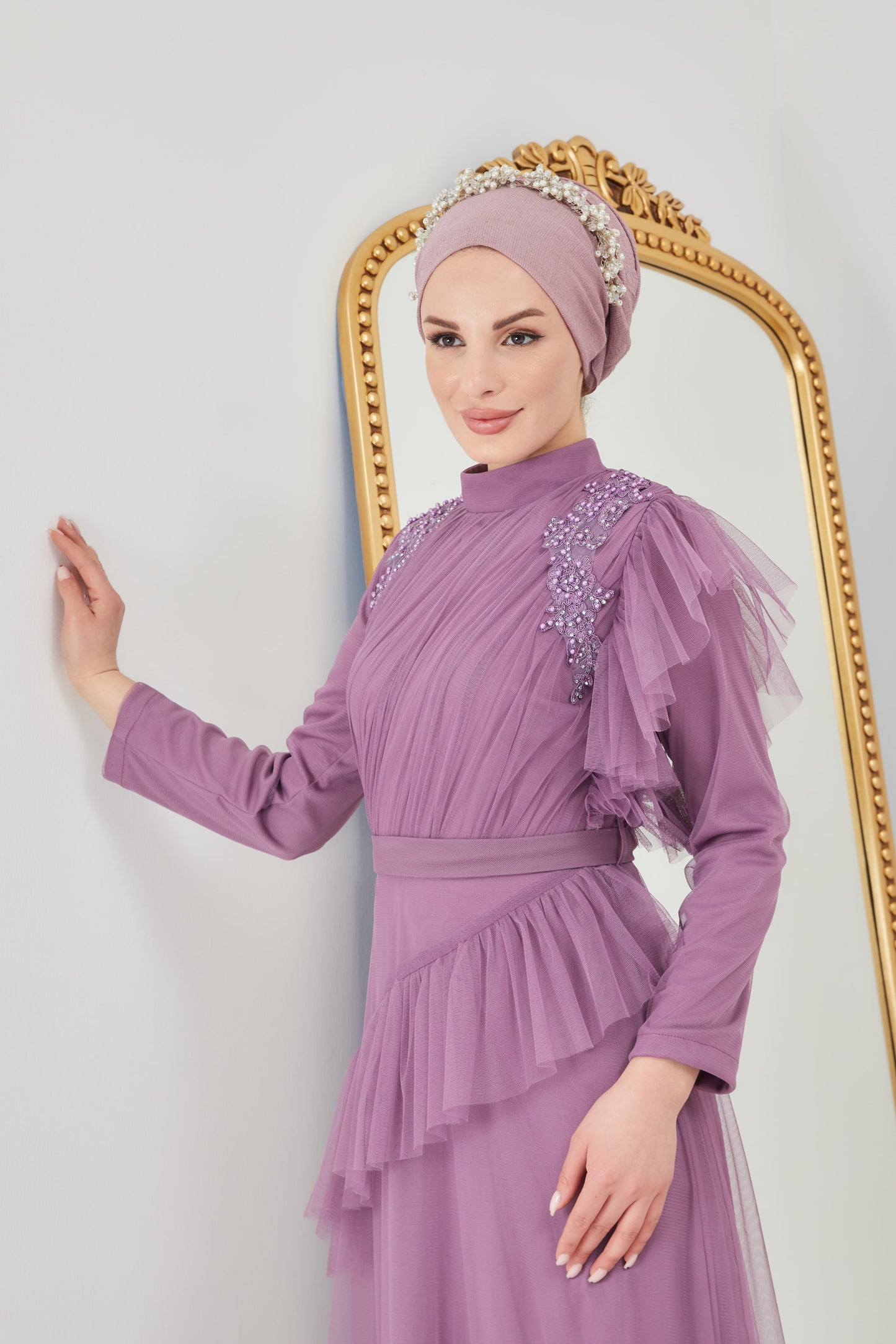 Robe Soirée Mauve  | 7719-12