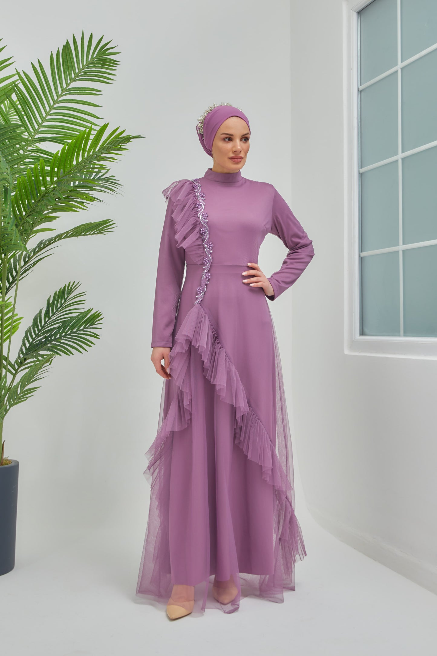 | 7728-12  فستان سهرة أرجواني