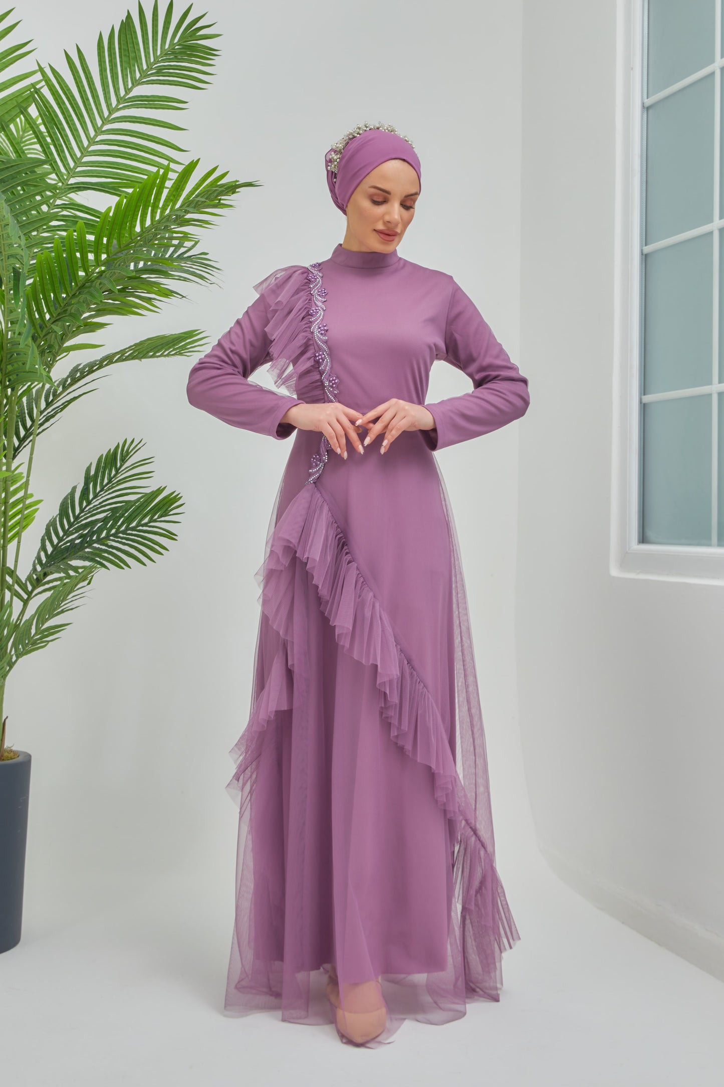 | 7728-12  فستان سهرة أرجواني