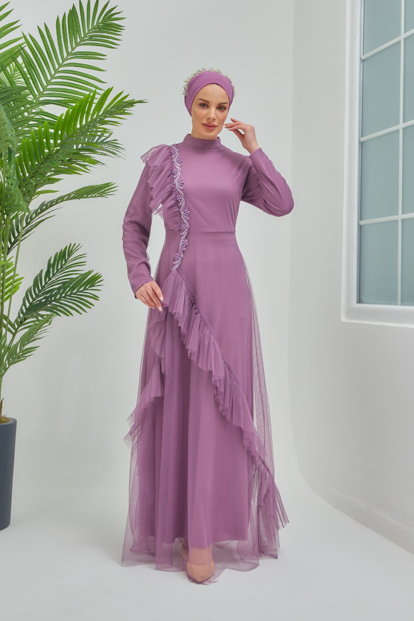 | 7728-12  فستان سهرة أرجواني