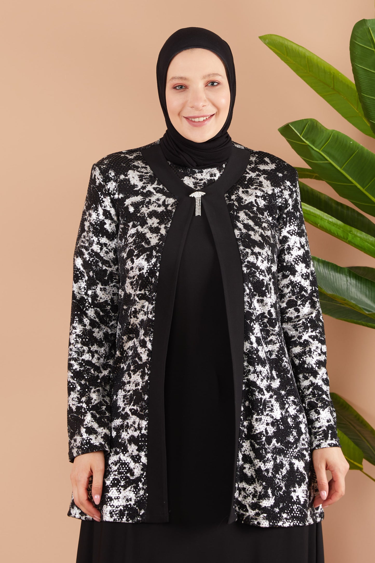 Broş Detaylı Ceketli Sendi Takım Siyah | 801421