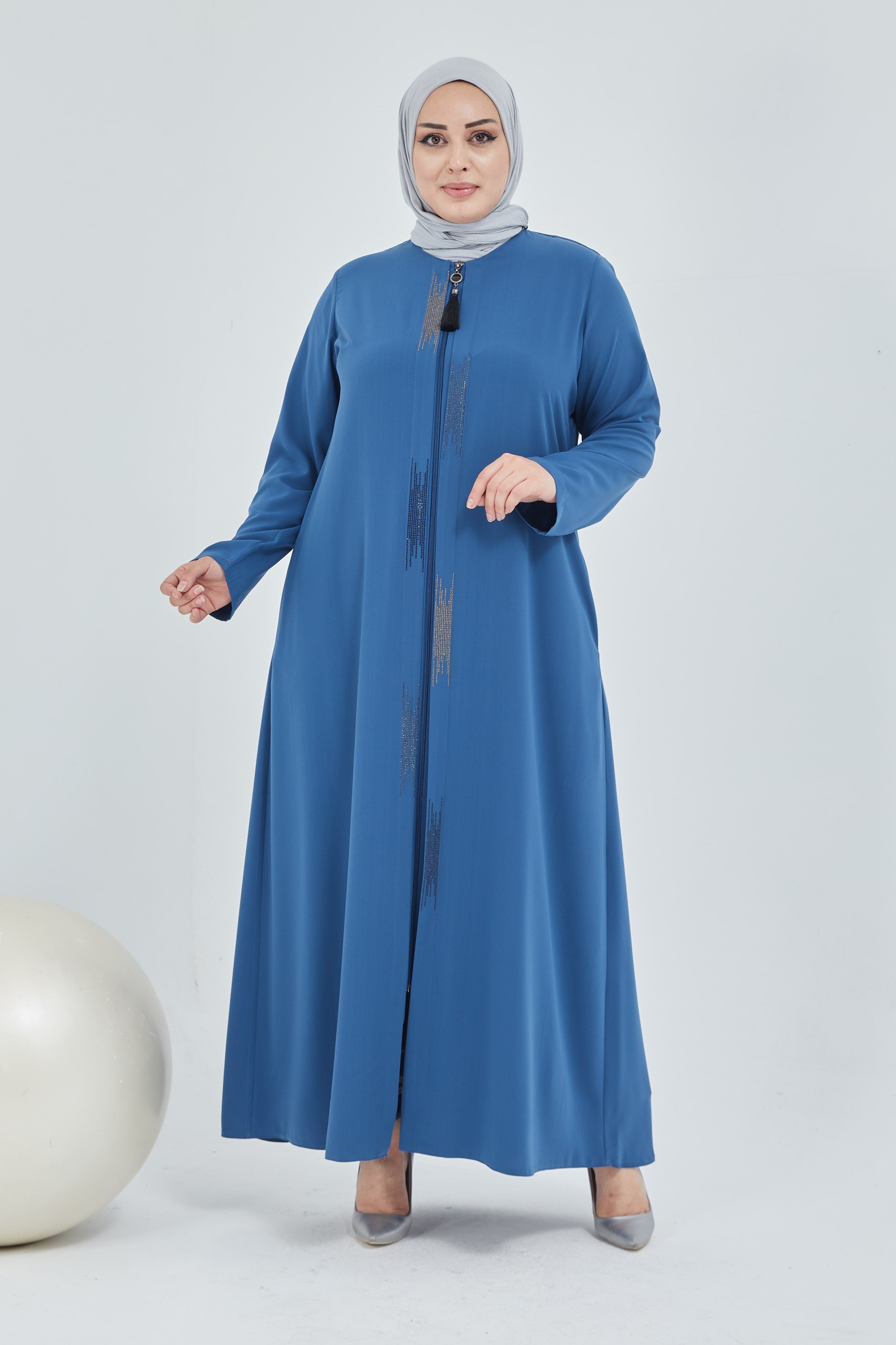 ndigo Abaya Grande Taille de Nouvelle Saison 2066 6 M NVAL G Y M TOPTAN