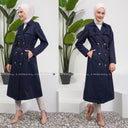 Kapşonlu Trençkot Lacivert | 160045