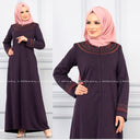 Büyük Beden Kışlık Ferace Mürdüm | K20338