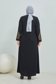ABAYA noir avec broderie grande taille| 2002-2-1