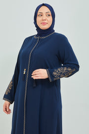 Abaya bleu nuit  grand taille  | 2002-2-5