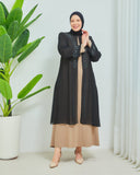 Önü ve Arkası Şifonlu Taş Detaylı Büyük Beden Sendi Elbise Vizon | 8013323