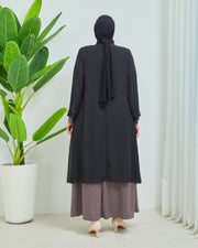 Robe en mousseline grande taille avec pierres Gris | 8013-1-24