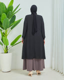 Önü ve Arkası Şifonlu Taş Detaylı Büyük Beden Sendi Elbise Pembe | 801333