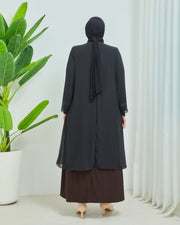 Robe en mousseline grande taille avec pierres Gris | 8013-1-24