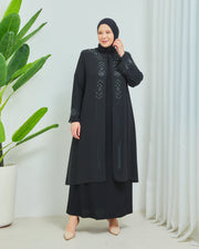 Robe en mousseline grande taille avec pierres Gris | 8013-1-24