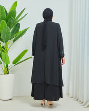 Robe en mousseline grande taille avec pierres Gris | 8013-1-24