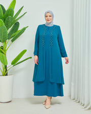 Robe en mousseline grande taille avec pierres Gris | 8013-1-24