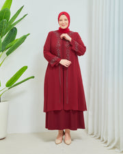 Robe en mousseline grande taille avec pierres Gris | 8013-1-24