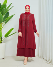 Robe en mousseline grande taille avec pierres Gris | 8013-1-24