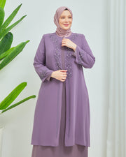 Robe en mousseline grande taille avec pierres Gris | 8013-1-24