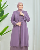 Önü ve Arkası Şifonlu Taş Detaylı Büyük Beden Sendi Elbise Gül Kurusu | 801333