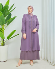 Robe en mousseline grande taille avec pierres Gris | 8013-1-24