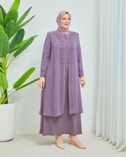 Robe en mousseline grande taille avec pierres Gris | 8013-1-24