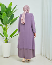 Robe en mousseline grande taille avec pierres Gris | 8013-1-24