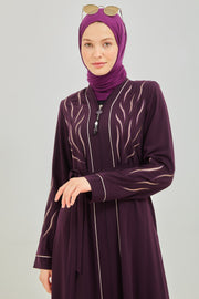 Abaya mauve |  2067-3-8