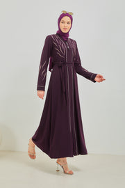 Abaya mauve |  2067-3-8