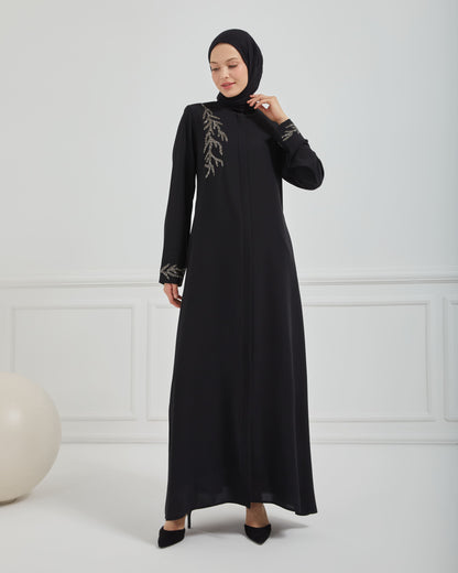 Taşlı Ferace Siyah | 207341