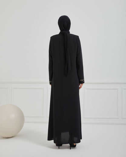 Taşlı Ferace Siyah | 207341