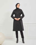 Kapşonlu Trençkot Siyah | 160051