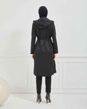 Kapşonlu Trençkot Siyah | 160051