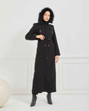 Kapşonlu Kaşe Mont Siyah | 170011