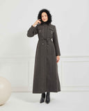 Kapşonlu Kaşe Mont Füme | 1700141