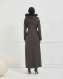 Kapşonlu Kaşe Mont Füme | 1700141