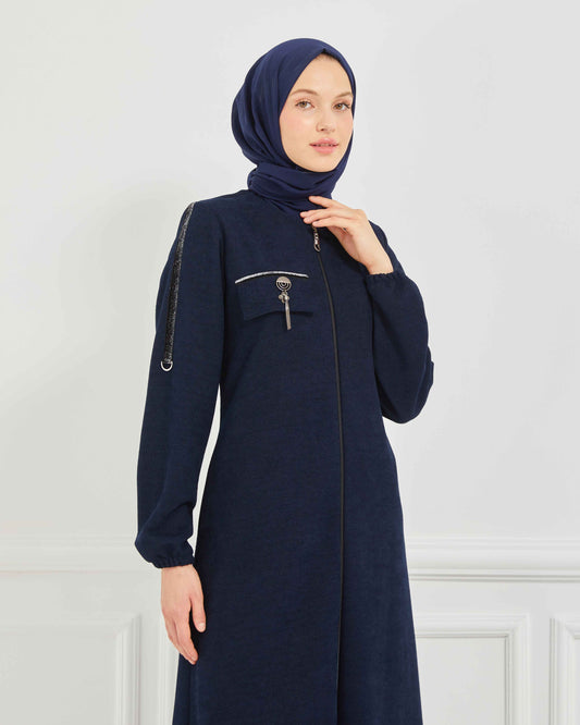 Kışlık Ferace Lacivert | K20955