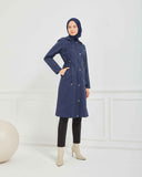 Kapşonlu Trençkot Lacivert | 160055