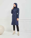 Kapşonlu Trençkot Lacivert | 160055